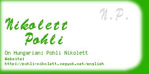 nikolett pohli business card